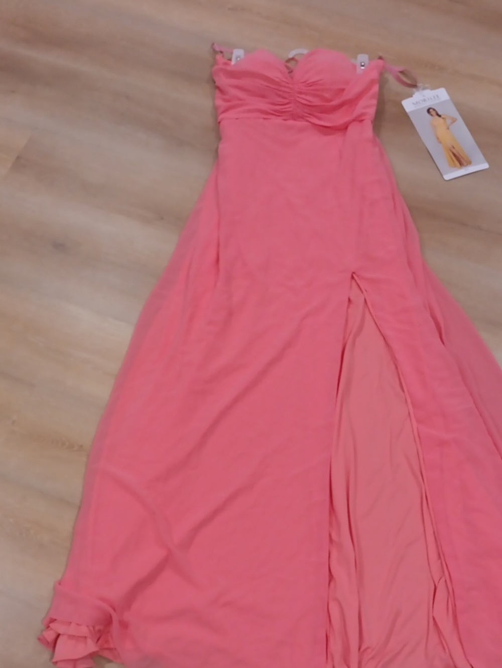Mori Lee Pink Satin Lanyard and Tags
